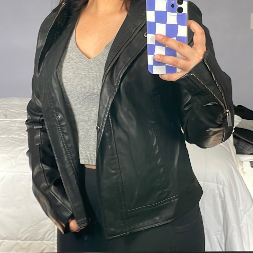Faux leather jacket size small in good condition